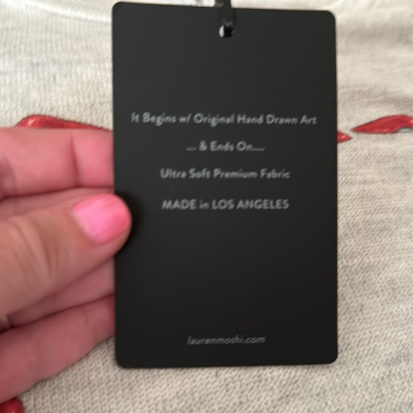 LAUREN MOSHI LIGHTWEIGHT KNIT PULLOVER SWEATER HEART STILETTOS 👠 PRINT SZ S - Picture 10 of 11